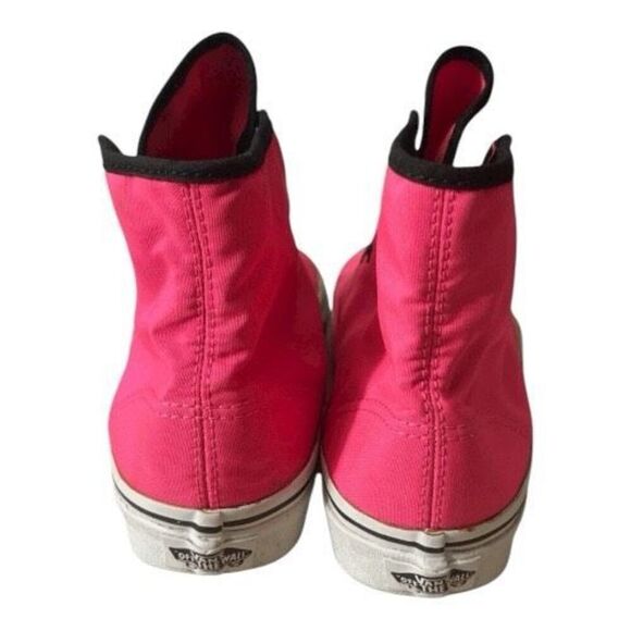 VANS Unisex Hot Neon Pink Black Hi-Top Sneakers Size Women 6.5 Men 5 Skate Shoes - Picture 7 of 13